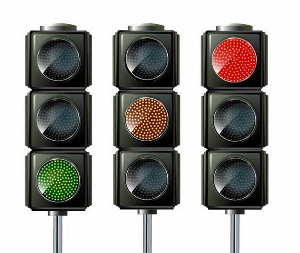 三种状态的红绿灯交通信号灯免抠png图片矢量图素材